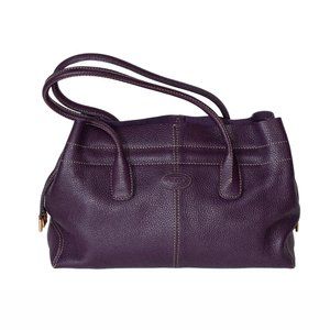 Tod's Eggplant Leather Shoulder Bag